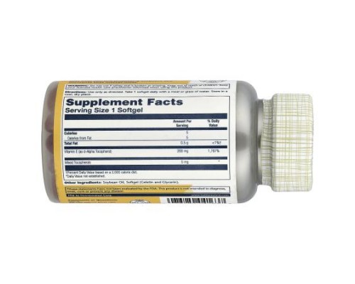 Solaray, Vitamin E, 100 Softgels