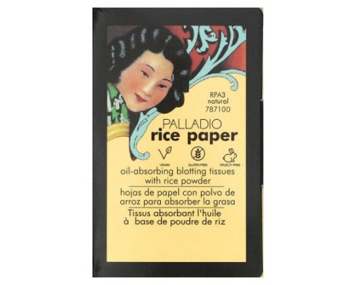 Palladio, Rice Paper, Oil-Absorbing Blotting Tissues, Natural RPA3, 40 Tissues