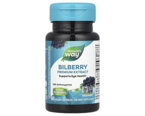 Nature's Way, Bilberry, Premium Extract, 60 Vegan Capsules