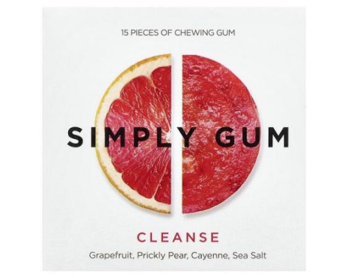 Simply Gum, Chewing Gum, Cleanse, Grapefruit, Prickly Pear, Cayenne, Sea Salt, 15 Pieces Simply Gum, Chewing Gum, Cleanse, Grapefruit, Prickly Pear, Cayenne, Sea Salt, 15 Pieces