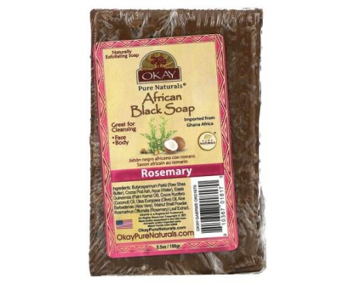 Okay Pure Naturals, African Black Bar Soap, Rosemary, 5.5 oz (156 g)