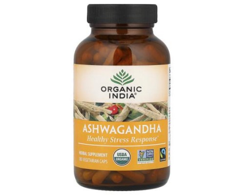 Organic India, Ashwagandha, 180 Vegetarian Caps (400 mg per Capsule) Organic India, Ashwagandha, 180 Vegetarian Caps (400 mg per Capsule)