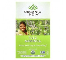 Organic India, Tea, Tulsi Moringa, Caffeine Free, 18 Infusion Bags, 1.27 oz (36 g)