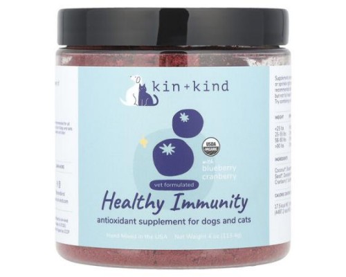 Kin+Kind, Healthy Immunity With Blueberry Cranberry, For Dogs and Cats, 4 oz (113.4 g) Kin+Kind, Healthy Immunity With Blueberry Cranberry, For Dogs and Cats, 4 oz (113.4 g)