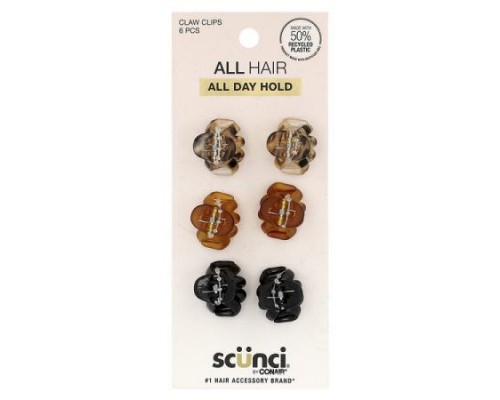 Scunci, Mini Octopus Claw Clips, 6 Pieces Scunci, Mini Octopus Claw Clips, 6 Pieces