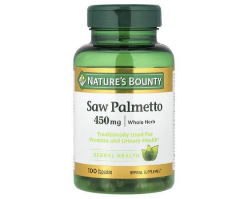 Nature's Bounty, Saw Palmetto, 450 mg, 100 Capsules Nature's Bounty, Saw Palmetto, 450 mg, 100 Capsules