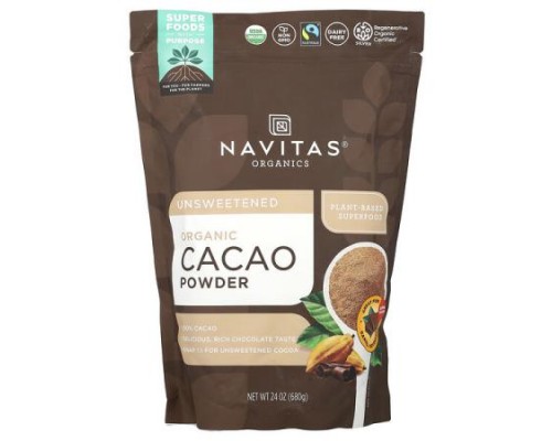 Navitas Organics, Organic Cacao Powder, Unsweetened, 24 oz (680 g) Navitas Organics, Organic Cacao Powder, Unsweetened, 24 oz (680 g)