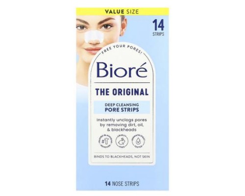 Biore, Deep Cleansing Pore Strips, The Original , 14 Nose Strips Biore, Deep Cleansing Pore Strips, The Original , 14 Nose Strips