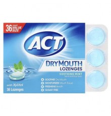 Act, Dry Mouth Lozenges with Xylitol, Soothing Mint, 36 Lozenges