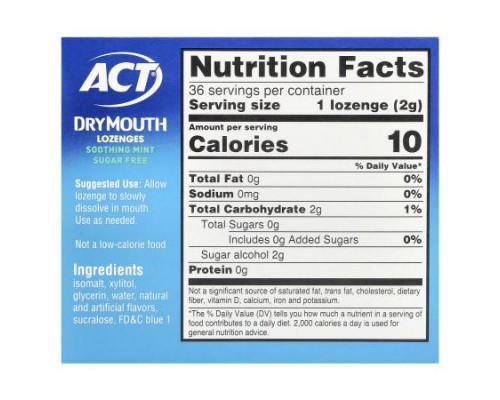 Act, Dry Mouth Lozenges with Xylitol, Soothing Mint, 36 Lozenges Act, Dry Mouth Lozenges with Xylitol, Soothing Mint, 36 Lozenges