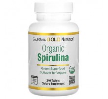 California Gold Nutrition, Organic Spirulina, 240 Tablets (500 mg per Tablet)