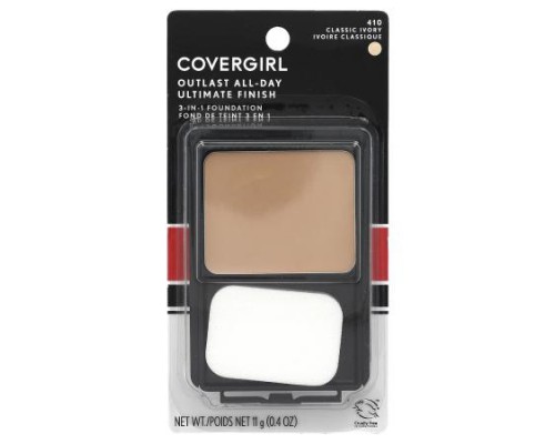 Covergirl, Outlast All-Day, Ultimate Finish 3-in-1 Foundation, 410 Classic Ivory, 0.4 oz (11 g) Covergirl, Outlast All-Day, Ultimate Finish 3-in-1 Foundation, 410 Classic Ivory, 0.4 oz (11 g)