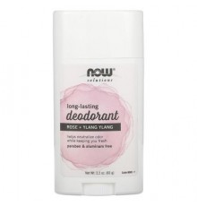 NOW Foods, Long Lasting Deodorant, Rose + Ylang Ylang, 2.2 oz (62 g)