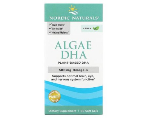 Nordic Naturals, Algae DHA, 60 Soft Gels (250 mg per Soft Gel ) Nordic Naturals, Algae DHA, 60 Soft Gels (250 mg per Soft Gel )