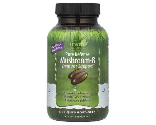 Irwin Naturals, Pure Defense Mushroom-8, Immune Support™, 60 Liquid Soft-Gels