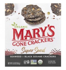 Mary's Gone Crackers, Organic Super Seed Crackers, Seaweed + Black Sesame, 5.5 oz (156 g)