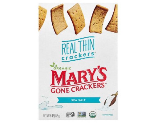 Mary's Gone Crackers, Organic Real Thin Crackers, Sea Salt, 5 oz (142 g) Mary's Gone Crackers, Organic Real Thin Crackers, Sea Salt, 5 oz (142 g)
