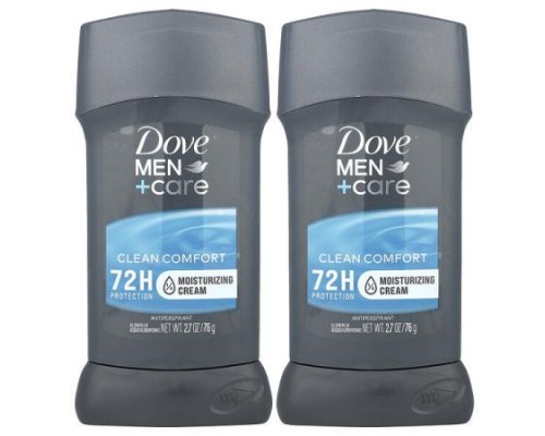 Dove, Men+Care, Antiperspirant Deodorant, Clean Comfort , 2 Pack, 2.7 oz (76 g) Each Dove, Men+Care, Antiperspirant Deodorant, Clean Comfort , 2 Pack, 2.7 oz (76 g) Each