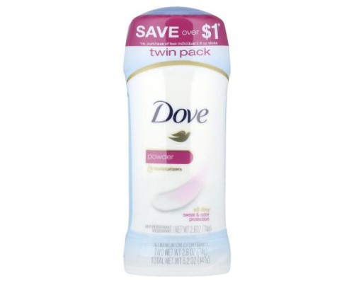 Dove, Antiperspirant Deodorant, Powder, 2 Pack, 2.6 oz (74 g) Each