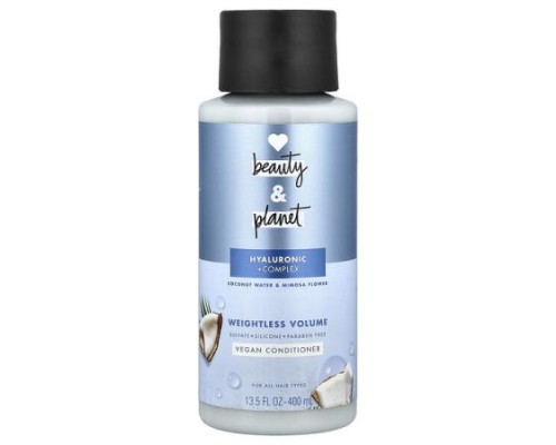 Love Beauty and Planet, Weightless Volume, Vegan Conditioner, Coconut Water & Mimosa Flower, For All Hair Types, 13.5 fl oz (400 ml)