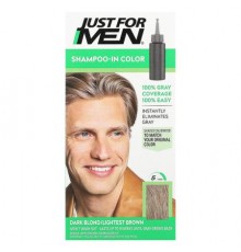 Just for Men, Shampoo-In Color Haircolor Kit, H-15 Dark Blond/Lightest Brown , Single Application