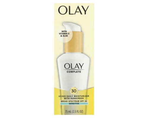 Olay, Complete, UV365 Daily Moisturizer With Sunscreen, SPF 30, Sensitive,  2.5 fl oz (75 ml)