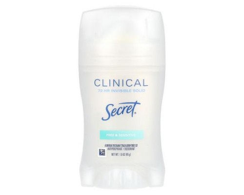 Secret, Clinical 72 HR Invisible Solid Deodorant, Free & Sensitive , 1.6 oz (45 g) Secret, Clinical 72 HR Invisible Solid Deodorant, Free & Sensitive , 1.6 oz (45 g)