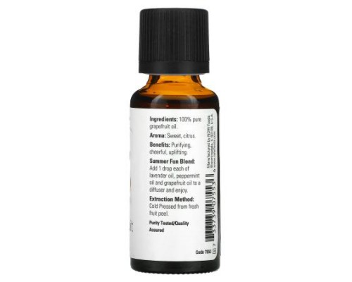 NOW Foods, Essential Oils, Grapefruit, 1 fl oz (30 ml)
