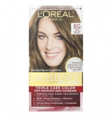 L'Oréal, Excellence Creme, Triple Care Color, 6G Light Golden Brown, 1 Application