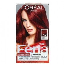 L'Oréal, Feria, Power Red, High-Intensity Shimmering Colour, R57 Cherry Crush, 1  Application