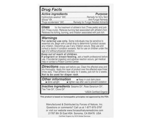 Forces of Nature, Athlete's Foot, Organic Plant Medicine, 0.14 fl oz (4 ml) Forces of Nature, Athlete's Foot, Organic Plant Medicine, 0.14 fl oz (4 ml)
