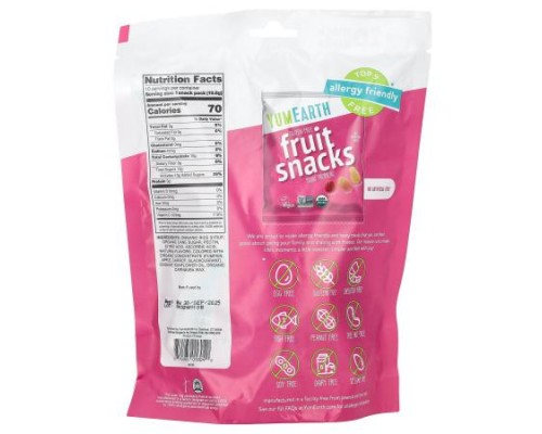 YumEarth, Gluten Free Fruit Snacks, Tropical, 10 Snack Packs, 0.7 oz (19.8 g) Each YumEarth, Gluten Free Fruit Snacks, Tropical, 10 Snack Packs, 0.7 oz (19.8 g) Each
