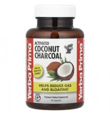 Yerba Prima, Activated Coconut Charcoal, 60 Capsules (130 mg per Capsule)