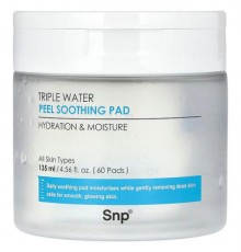 SNP, Triple Water Peel Soothing Pad, 60 Pads, 4.56 fl oz (135 ml)
