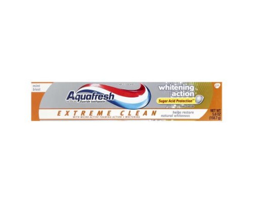 Aquafresh, Extreme Clean Fluoride Toothpaste, Whitening Action, Mint Blast, 5.6 oz (158.7 g) Aquafresh, Extreme Clean Fluoride Toothpaste, Whitening Action, Mint Blast, 5.6 oz (158.7 g)