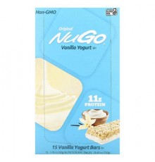 NuGo Nutrition, Original Bar, Vanilla Yogurt, 15 Bars, 1.76 oz (50 g) Each