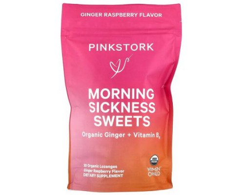 Pink Stork, Morning Sickness Sweets, Ginger Raspberry, 30 Organic Lozenges Pink Stork, Morning Sickness Sweets, Ginger Raspberry, 30 Organic Lozenges