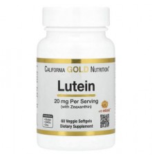 California Gold Nutrition, Lutein with Zeaxanthin from Marigold Extract, 20 mg, 60 Veggie Softgels