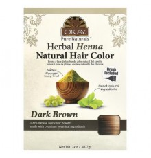 Okay Pure Naturals, Herbal Henna Natural Hair Color, Dark Brown, 2 oz (56.7 g)