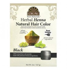 Okay Pure Naturals, Herbal Henna Natural Hair Color, Black, 2 oz (56.7 g)