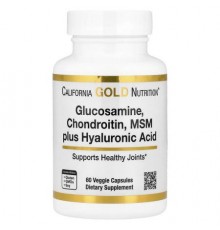 California Gold Nutrition, Glucosamine, Chondroitin, MSM plus Hyaluronic Acid, 60 Veggie Capsules