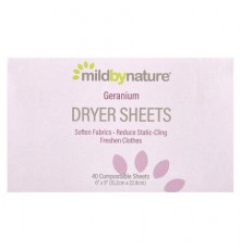 Mild By Nature, Dryer Sheets, Geranium, 40 Sheets (Discontinued Item)