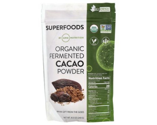 MRM Nutrition, Organic Fermented Cacao Powder, 8.5 oz (240 g) MRM Nutrition, Organic Fermented Cacao Powder, 8.5 oz (240 g)
