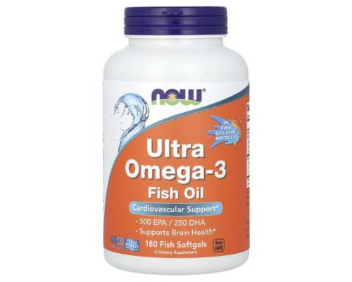 NOW Foods, Ultra Omega-3 Fish Oil, 180 Fish Softgels