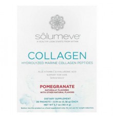 Solumeve, Collagen Peptides Plus Vitamin C & Hyaluronic Acid, Pomegranate, 30 Packets, 0.19 oz (5.38 g) Each