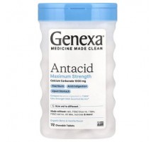 Genexa, Antacid, Maximum Strength, Organic Berry & Vanilla, 1,000 mg, 72 Chewable Tablets