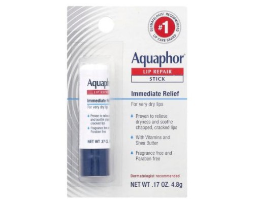 Aquaphor, Lip Repair Stick, Immediate Relief, Fragrance Free, 0.17 oz (4.8 g) Aquaphor, Lip Repair Stick, Immediate Relief, Fragrance Free, 0.17 oz (4.8 g)