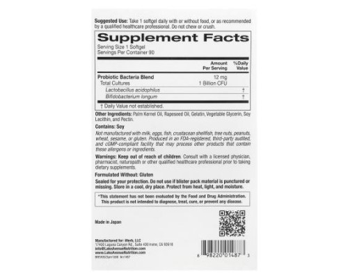 Lake Avenue Nutrition, Probiotic Minis, 2 Strain Blend, 1 Billion CFU, 90 Softgels (Discontinued Item)
