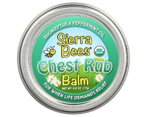 Sierra Bees, Chest Rub Balm, Eucalyptus & Peppermint, 0.6 oz (17 g)