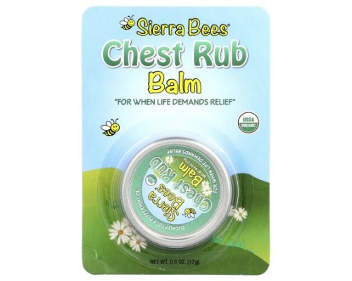 Sierra Bees, Chest Rub Balm, Eucalyptus & Peppermint, 0.6 oz (17 g)